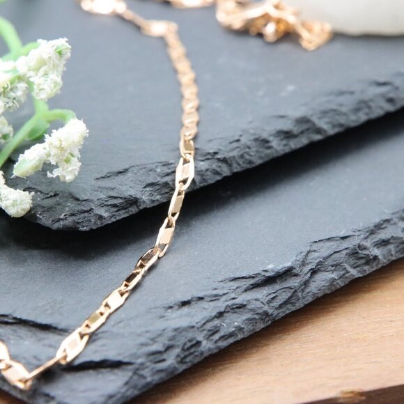 Rose Gold Figaro Chain Necklace with Extender – 19.7 Inch Shine, XPNL0010 - Picture 8 of 12